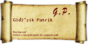 Glózik Patrik névjegykártya